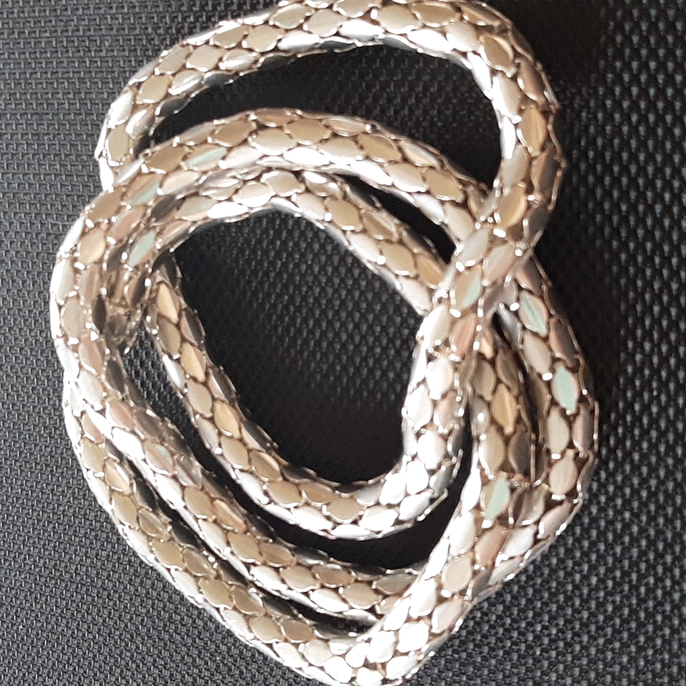Silver-tone entwined bracelette